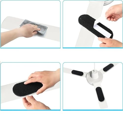 Image of Ceiling Fan Air Filter Set of 5, Reusable Fiber Cotton Fan Blade Air Purifier Filters, Dust Catching Filter Pads for Home, Bedroom, Living Room & Office, 25 x 9 x 0.3 cm