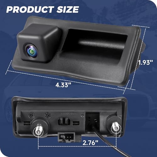 Image of HD 720P Backup Camera,Reverse Rear View Camera Fit for Audi A4L A5 A3 Q3 Q5 RS6 Fit for VW Passat Tiguan Jetta Sharan Touareg Lavida Skoda, Car Rear View Trunk Handle Camera
