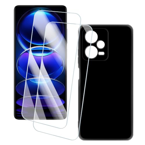 OAGELIM 2�Z�b�g �X�N���[���v���e�N�^�[ + �P�[�X Xiaomi Redmi Note 12 Yibo (6.67 �C���`) �Ƃ̌݊������� �A�[�e�B�X�e�B�b�N�J�X�^���v�����g�J�o�[�Ƌ����K���X�t�B���� �X�N���b�`�h�~ (��)