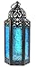 VELA LANTERNS Metal Moroccan Decorative LED Fairy Lights Candle Lantern Holders for Indoor Home Fantasy Decor, Table Centerpieces, Outdoor Patio or Porch, Weddings, Blue, Medium