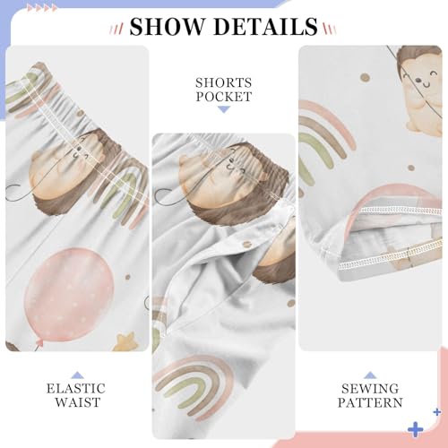 Hedgehog Balloon Rainbow Boys Pants for Kids Jogger Pants with Pockets S-XL4