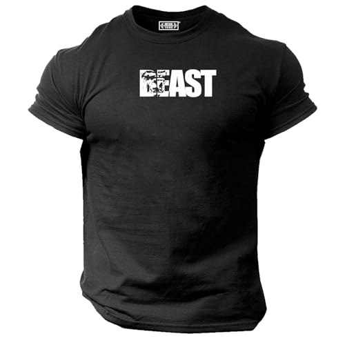 Beast Gorilla T Shirt Gym Clothing Bodybuilding Training Workout Exercise Boxing MMA Gymwear Top (UK, Alpha, XXL, Regular, Regular, Black)