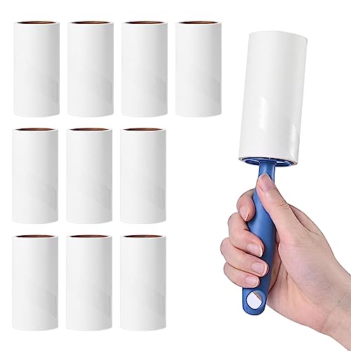 Rouleau Adhésif Anti-poils - 6 Rouleaux (420 Feuilles) + Poignée Ergonomique Pour Vêtements Et Meubles