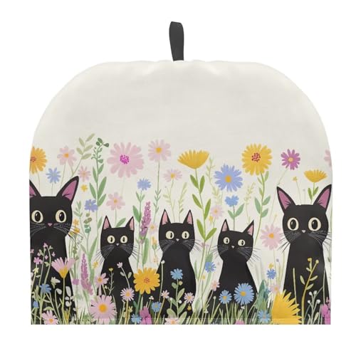 UOQFHHM Cartoon Black Cat Print Tea Cozy for Teapot Insulated Large Teapot Warm Tea Kettle Cover Machine Washable Coffee Pot Cloth Covers Kitchen Home Decorations for Party