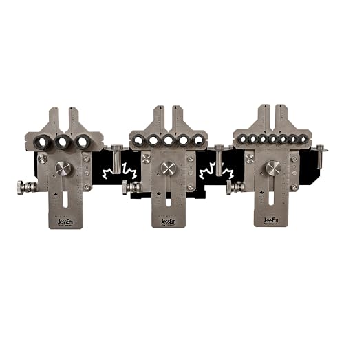 JessEm 08358 Seasoned Pro Stainless Steel Dowelling Jig Complete Kit – Includes All Sizes (1/4", 3/8", 1/2"), 3 Angle Bases, and Wall Bracket – Precision Wood Joinery Tool for Furniture & Cabinet