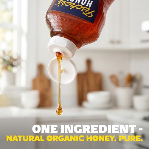 Raw Honey 40 oz &ndash; Fischer's 100% Pure Unfiltered Natural Honey, Unpasteurized USA Wildflower, Large Family Size | Best Value Miel Pura