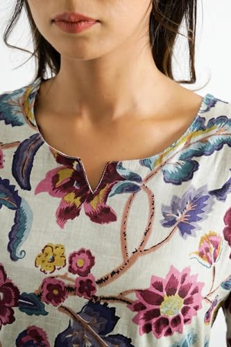 Image of Toochki Women's Multi Color Floral Printed Rayon Stitched Salwar Suit Set | Salwar Suit Set for Women | 3 /4 Sleeve Salwar Suit Set | Salwar Suit Set