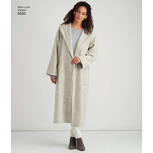 New Look Un6585Anew Look Pattern 6585 Misses' Coat With Hooda (Xs-S-M-L-Xl), White #TOP3