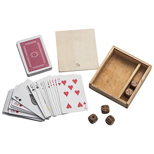 Preisvergleich Produktbild Karten- und Würfelspiel aus Holz / Rommé, Bridge, Doppelkopf ...