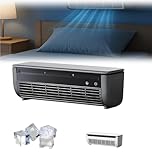 Wireless Charging Air Conditioner Wall Mounted Unit, Portable Wall-Mounted Air Conditioning unit for Kitchen Bedroom No Drilling Cooling Fan Instant Chill for RV Camping Office Use (Black)