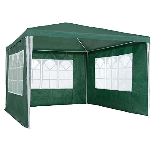 TecTake 800105 - Carpa 3x3 m con 3 Paneles Laterales, Montaje rápido, Plegado ocupa Poco Espacio (Verde | no. 401512)