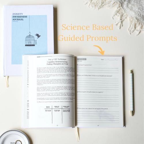 Image of Anxiety Awareness Journal [Hardcover] | Guided Exercises, Coping Techniques & Calming Reflection Prompts for Stress, Triggers, Mindful Practices & Emotional Wellbeing | Created by Mindbrush
