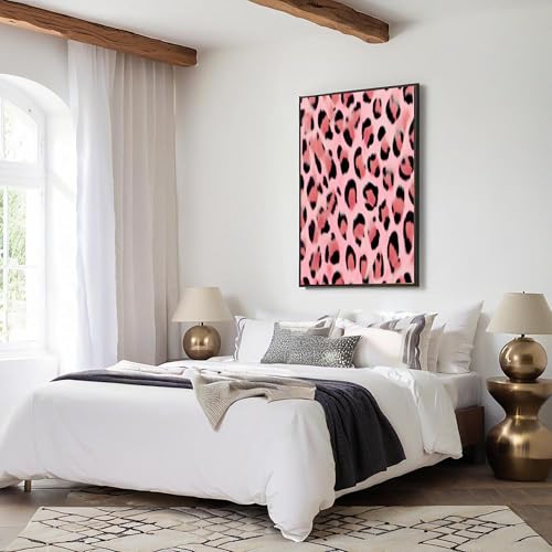 Tableau Léopard Rose GDJSMIN | Décoration Murale Grand Format Poudre