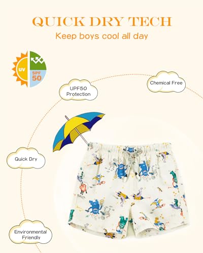 Image of SURF CUZ Surfcuz Little Boys Swim Trunks UPF 50+ Toddler Beach Shorts Swimsuit Kids Quick Dry Swimwear