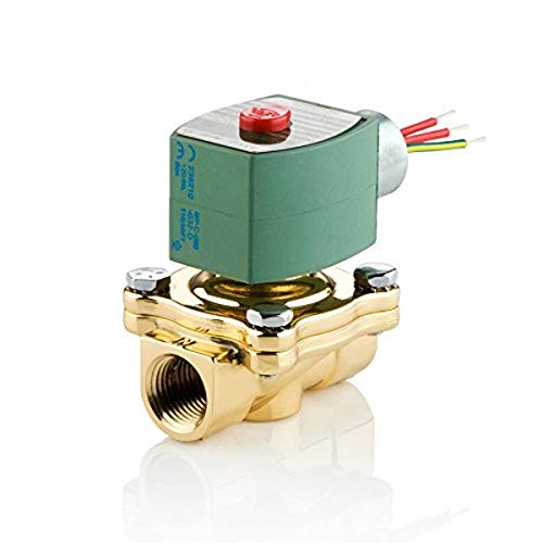 ASCO 8210G095-120 60,110 50 Brass Body Pilot Operated General Service Solenoid Valve, 3 4  Pipe Size, 2-Way Normally Closed, Nitrile Butylene Sealing, 3 4  Orifice, 5 Cv Flow, 120V 60 Hz, 110V 50 Hz