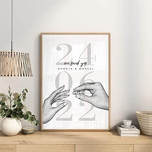 Tableau mariage personnalisé We Said Yes pour habiller grand mur vide
