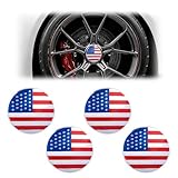 Tuxihapp 4PCS American Flag Car Wheel Hub Center Caps Sticker for Rims, 56mm/2.2 Inch Universal Wheel Center Covers Hub Caps, Auto Exterior Decoration Decal Accessories for Car Truck SUV (USA Flag)
