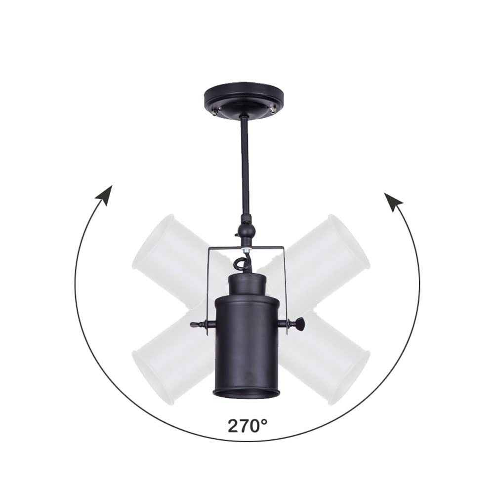 Czarna żelazna lampa sufitowa Retro industrialna Loft Nordic lampa wisząca do wystroju domu jadalnia kawiarnia bar sklep oprawa oświetlenia tła