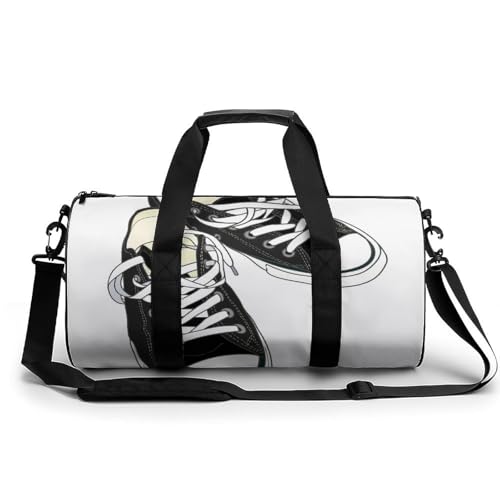 Sac de sport noir 45x23x23cm compact pour gym et voyage week-end