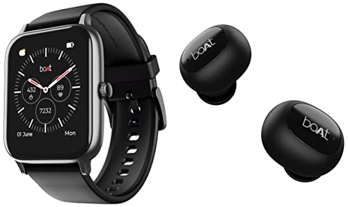 Image of boAt Xtend Pro with Advanced Dedicated Bluetooth Calling Chip, Dial Pad & Airdopes 121v2 in-Ear True Wireless Earbuds with Upto 14 Hours Playback, 8MM Drivers, Battery Indicators, Lightweight Earbuds