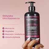 Kerargan - Odżywka Ultra Naprawcza z Keratyną do Włosów Zniszczonych i Stresowanych - Zmiękczająca, Wygładzająca i Ochronna - Bez Sulfatów, GMO, Oleju Mineralnego - 500ml