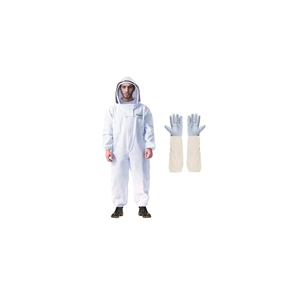 Tenue Apiculture Gants Inclus Combinaison Apiculture 3 Couches Avec Gants - Maille Blanche Ventilée Protection Abeilles équipement Apiculteur