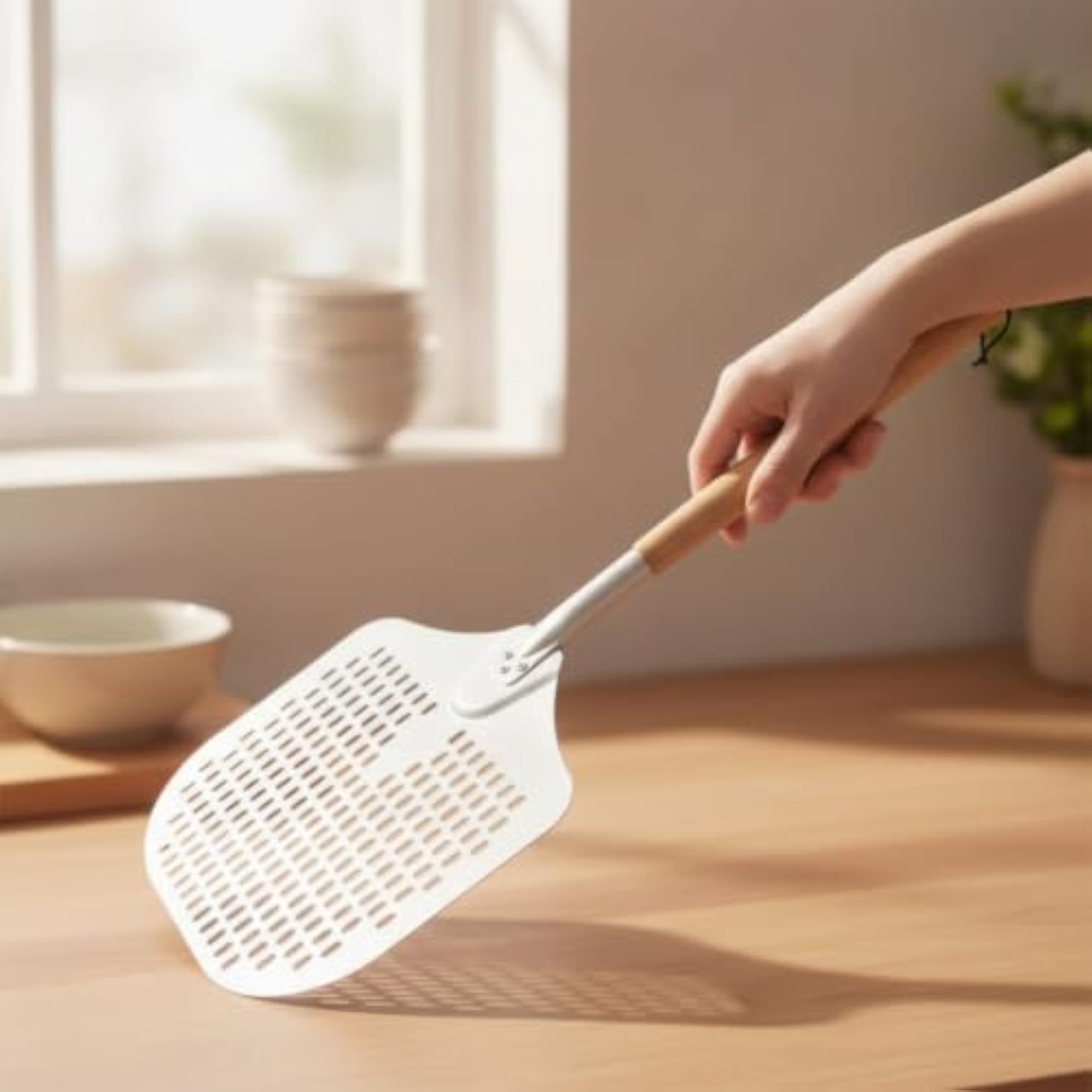 Aluminum Pizza Peel with Detachable Wooden Handle