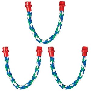 66cm 3x Baumwollsitzstange, bunte Tau-Sitzstange, 18mm dick | Vogel-Sitzstange