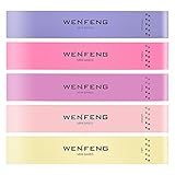 WENFENG Resistance Bands - Set of 5 Exercise Loop Bands for Leg and Glute Activation, Strength, Resistance, and Mobility Training
