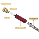 HuanQiuSensmart 20 inches High Pressure PCP Hose, 50cm 4500psi Paintball Air Gun Filling Whip Hose, with Water-Oil Sparator and 8mm Female Quick Connector for air Compressor - Image 4