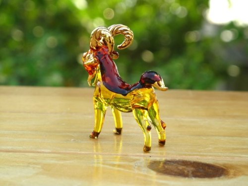 Handmade Goat Art Glass Blown Pet/Wild Animal Figurine #TOP6