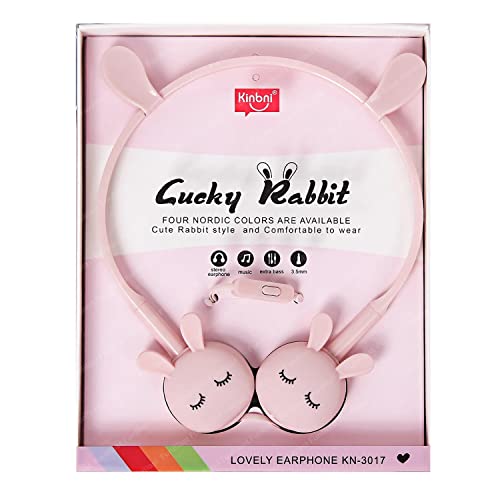 FunBlast Earphone for Kids – Cute Rabbit Wired Earphone, Headphones for Kids Girls Gifts Headphone for Smartphone, Gaming Headphone, Stereo Earphone, Stylish Headphones for Girls/Boys (Pink)