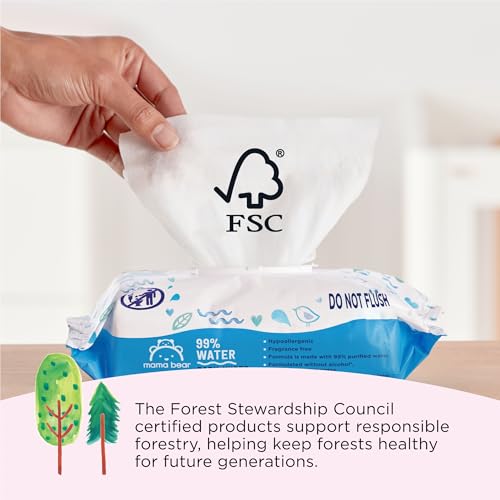 Mama Bear Amazon Brand - Mama Bear 99% Water Based Baby Wipes thumb #4