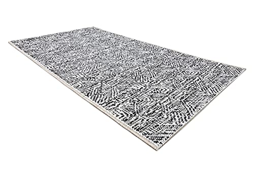 Tapis SISAL抗污耐磨室内外通用地毯rugsx迷宫灰米色80x150 - 6