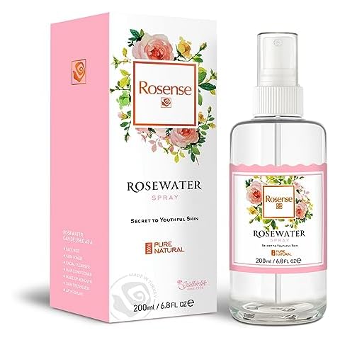 Rosense Glass Bottle Rosewater Hydrating Facial Toner/Rose Water Face Mist 6.8 Oz Cover