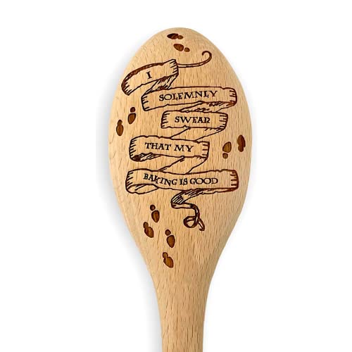 Harry The Wizard Baking Gift – Cucchiaio in legno – Incisione – Regalo per uomini e donne – Articolo non ufficiale per fan (I Solemnly Swear)