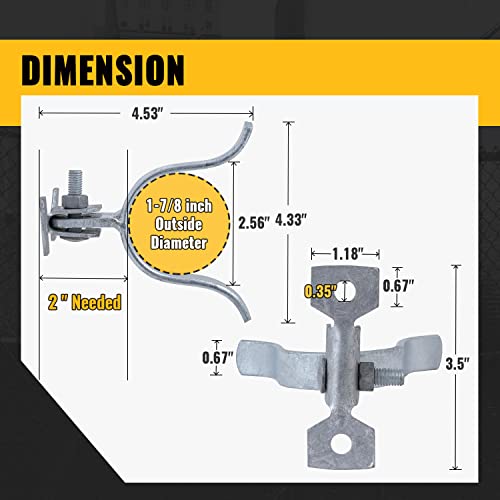 1-7/8" Wall Mount Latch, Vivida Chain Link Wall Mount Latch For 1-7/8" Gate Frame, Galvanized Steel, With Padlock Hole, Mounts To Wooden Fence Post Or Wall, 1 Pcs #TOP1