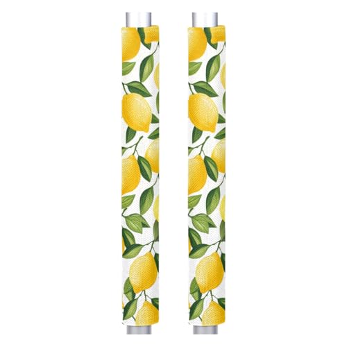 Image of Pardick Refrigerator Door Handle Covers Set of 2, Fruit Lemon Fridge Handle Covers Appliance Handle Covers Protector for Microwave Oven Stove Dishwasher, Keep Your Kitchen Appliance Clean