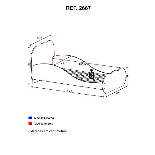 Mini Cama Multimóveis Nuvem 100% Mdf para colchão 150cmx70cm Branca Ref.2667.156