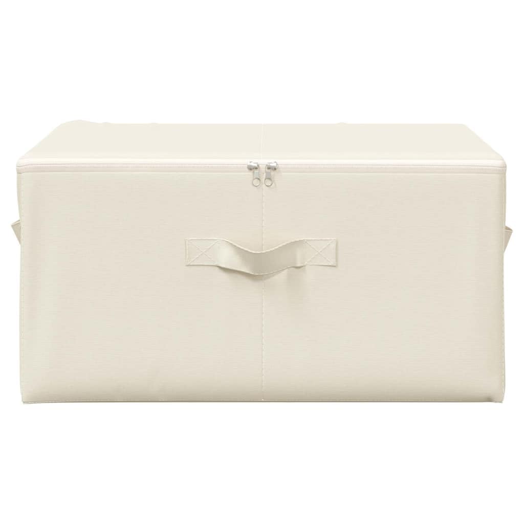 Cajas Almacenaje Plegables 2 Unidades Tela Crema 43x34x23 cm con Asa
