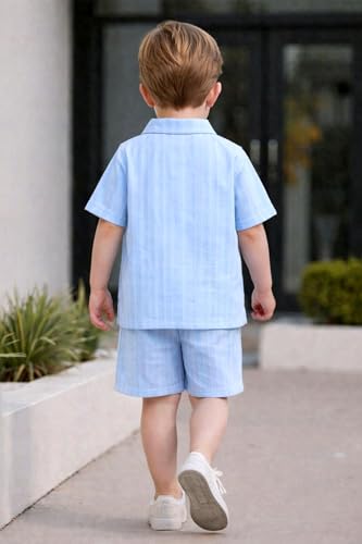 Image of Fashion Dream Boys Cotton Blend Solid Co-ord Set|Boys Co-ord Set|Boy's Clothing Set|Boy's 2 Piece Set|Clothing Set|Boys Shirt and Short Set|Co-ords