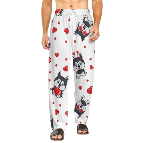 Bas de pyjama femme long imprimé husky idéal pour vos soirées cocooning et week-ends détente