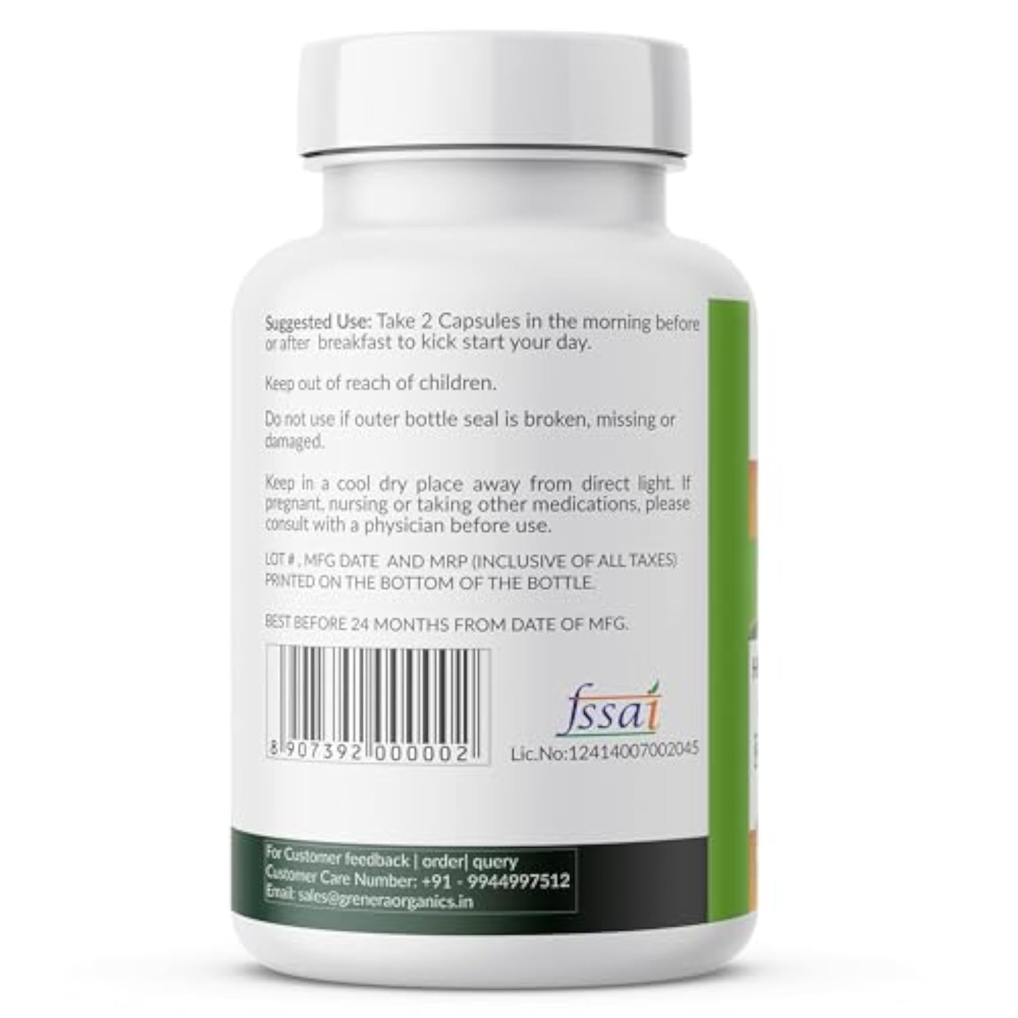Organic Moringa Leaf Powder Capsules 120 nos