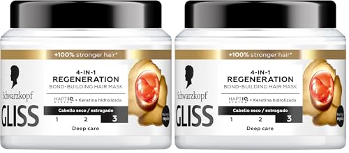 Miniatura 8 de Schwarzkopf Gliss Mascarilla Total Repair para cabello seco, 400 ml, Gama reparación (Paquete de 2)