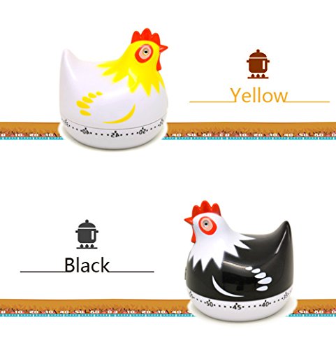 Cartoon Hen Mechanical Timers 60 Minutes Kitchen Cooking Timer Clock Loud Alarm Counters Mini Size Manual Timer For Study (Black) #TOP4