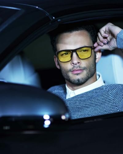 Night Driving Glasses for Men Women, Classic Square Sunglasses Anti Glare Polarized HD Night Vision Glasses For Driving2