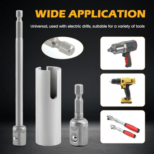Image of 8inch Scissor Jack Slotted Drill Attachment with 2 Adapter Bits,Stainless Steel Scissor Jack Slotted Drill Adapter T-Slot Drill Attachment,for RV Trailer Camper