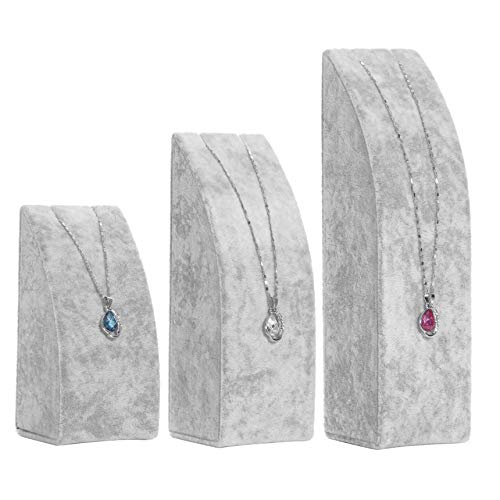 Bocar 3 PCS Drop Necklace Jewelry Organizer Display Holder Showcase (DZ-Gray-Set) Bocar 3 PCS Drop Necklace Jewelry Organizer Display Holder Showcase (DZ-Gray-Set)