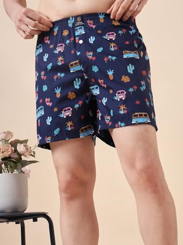 Image of Urban Scottish Ultra-Comfortable Men's Boxer Pants (Pack of 4), 100% Cotton with Stylish Print, Soft & Stretchy Elastic Waist Band, Dynamic Movement & Hardwearing Stitching,Breathable Gentle Snug Fit