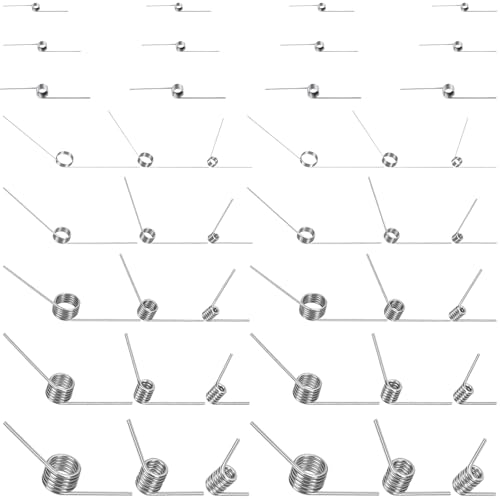 Yauhar 72Pcs Stainless Steel Torsion Spring Assortment Set with Case, 45/90/120/180 Degree 6 Laps Mechanical Small Torsion Springs for DIY Woodworking Furniture Repair Project